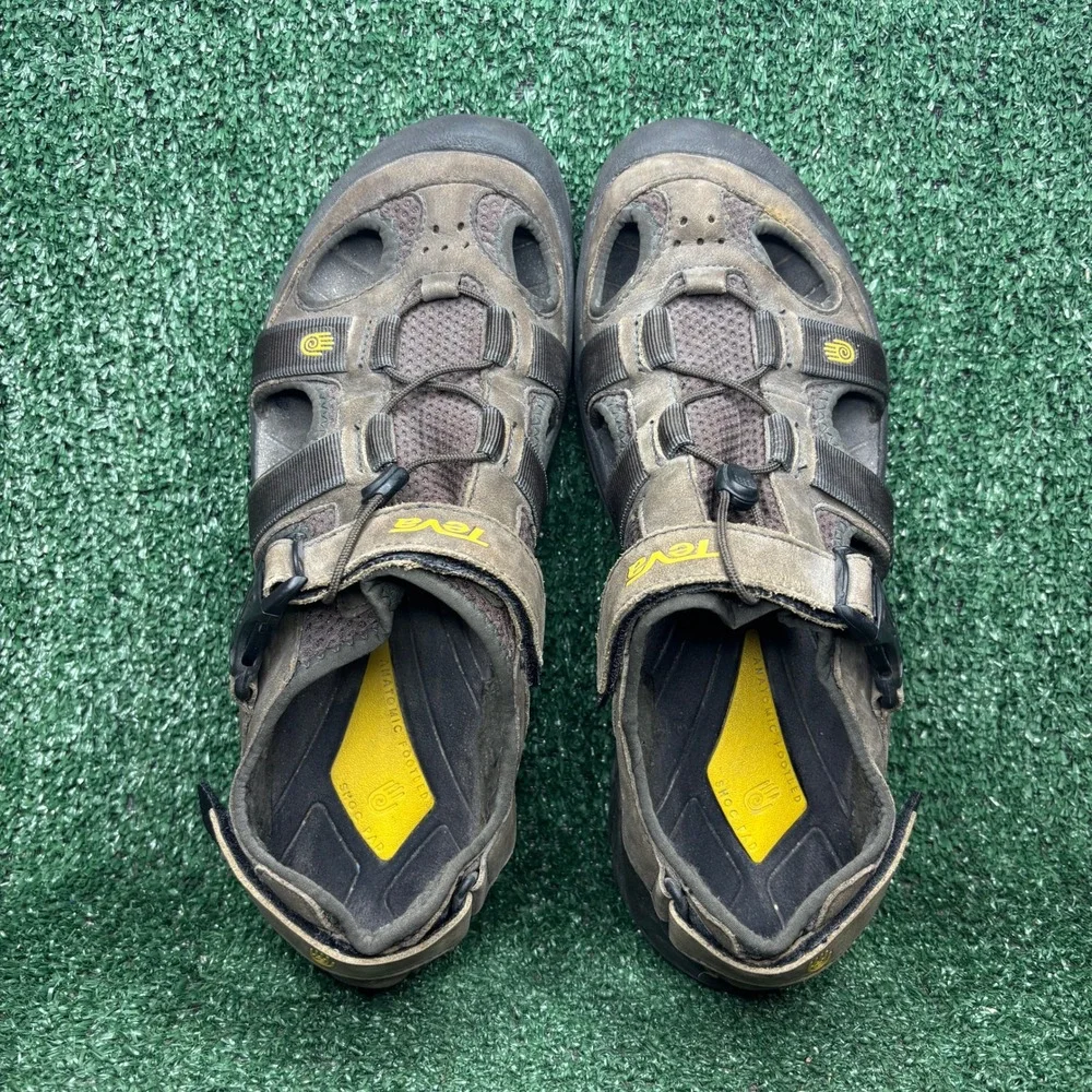 Teva Omnium Closed Toe Leather Hiking Trail Sport Sandals Gorpcore Brown Mens 11